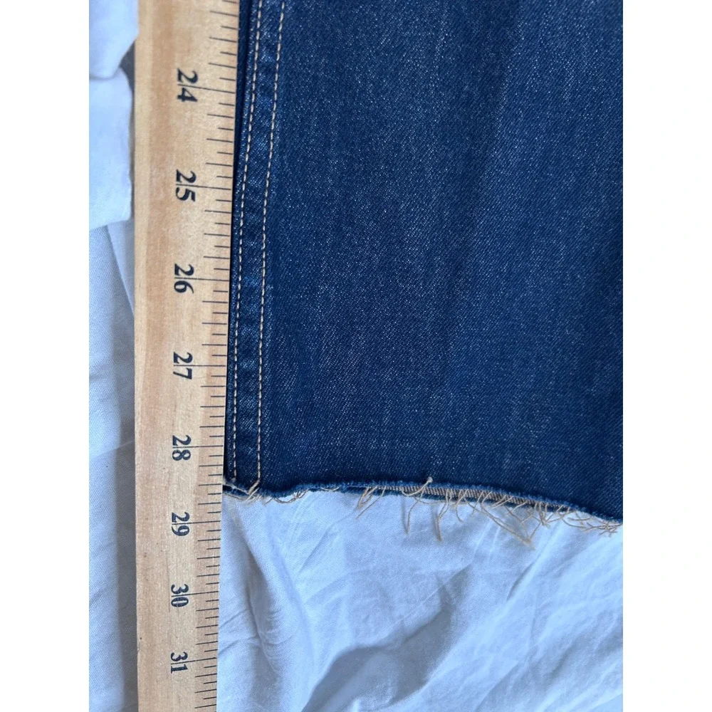$295 L'agence Milina Low Rise Stovepipe Jeans Grainger size 28 NWT Raw Hem